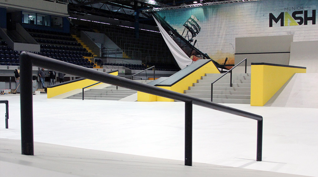 Am 26. Juni treten 12 der besten Fahrer der Welt beim BMX Street Rink auf dem Munich Mash 2015 gegeneinander an. Hier gibt es die ersten Bilder vom Parcours.