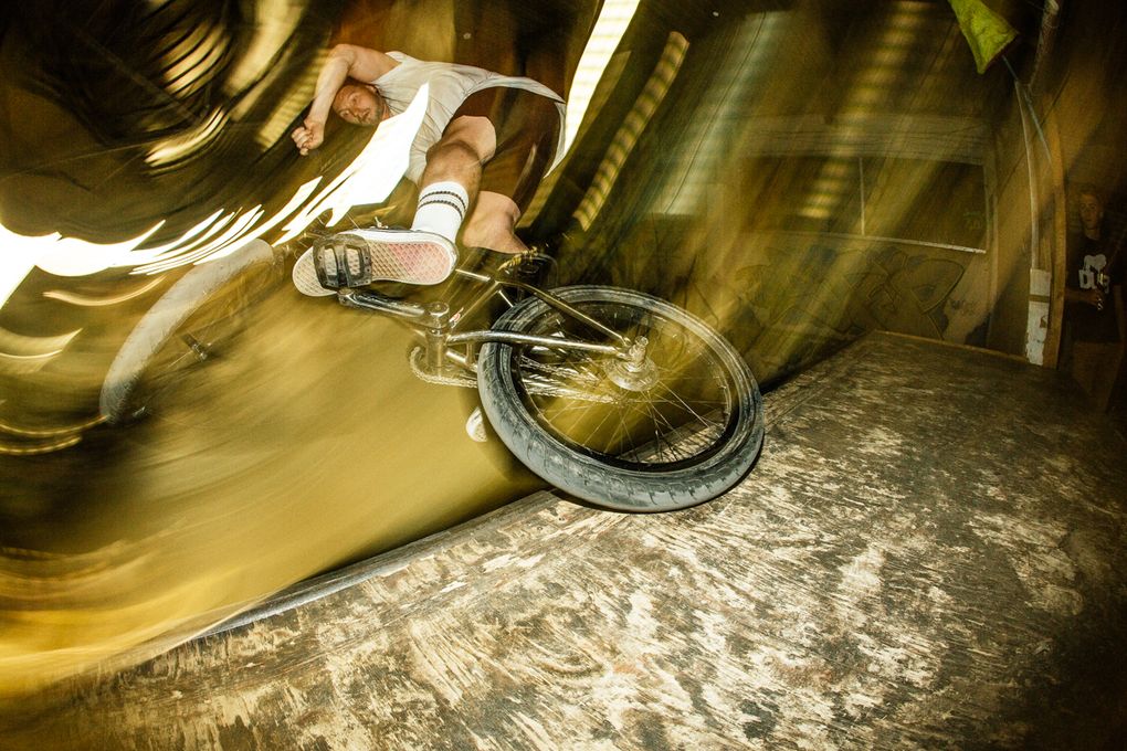 Tireslide von Pete Sawyer in der Boost-Halle; Foto: Ben McPherson