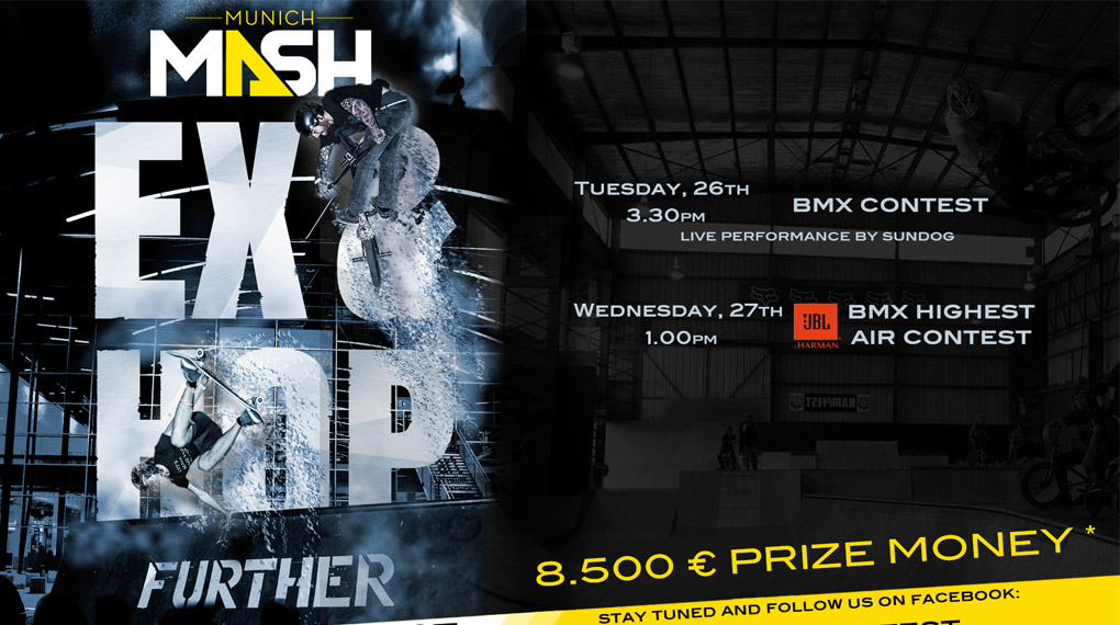 Vom 26.-27.1.2016 findet auf der ISPO der Mash Ex&Hop Minirampencontest statt, bei dem es ein Preisgeld von insgesamt 8.500 Euro zu gewinnen gibt.