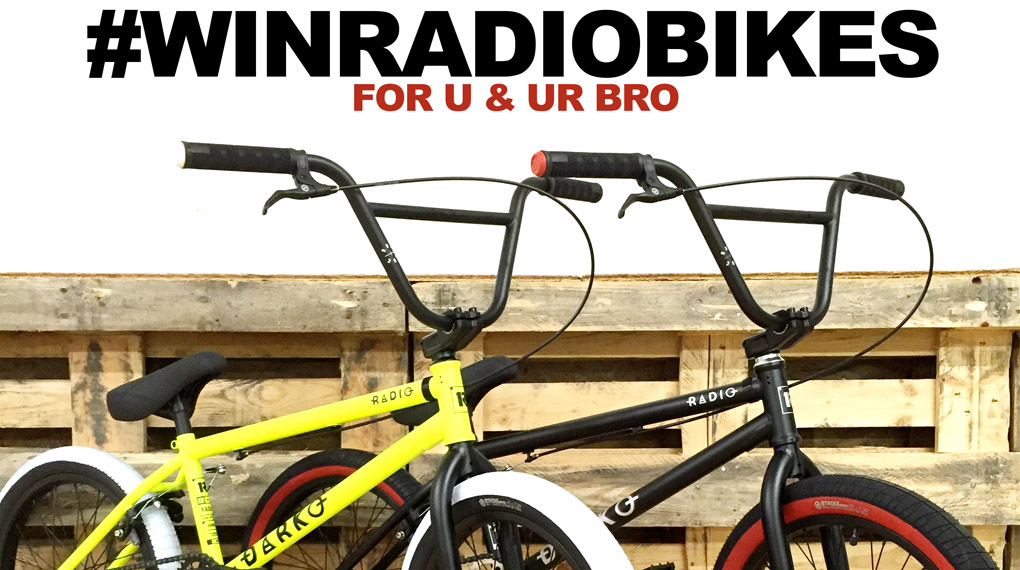 Jetzt teilnehmen und gewinnen! In Kooperation mit dem kunstform BMX Shop verlosen wir zwei Radio Bikes Darko 2016 Kompletträder für dich und deinen Bro.