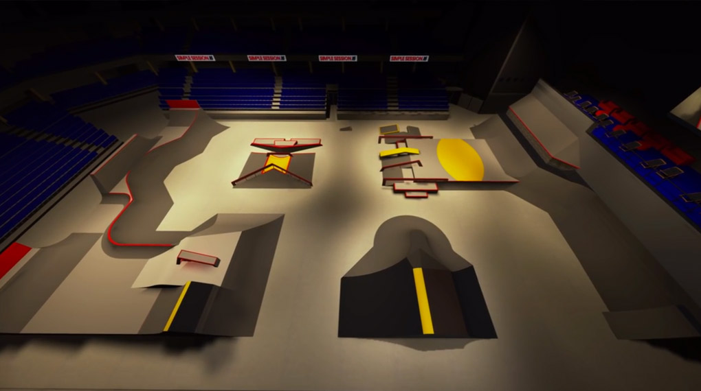 Hier findest du eine Animation des Parcours, den sich Devon Smillie, Bruno Hoffmann, Mike Varga und Konsorten auf der Simple Session 2016 vorknöpfen werden.