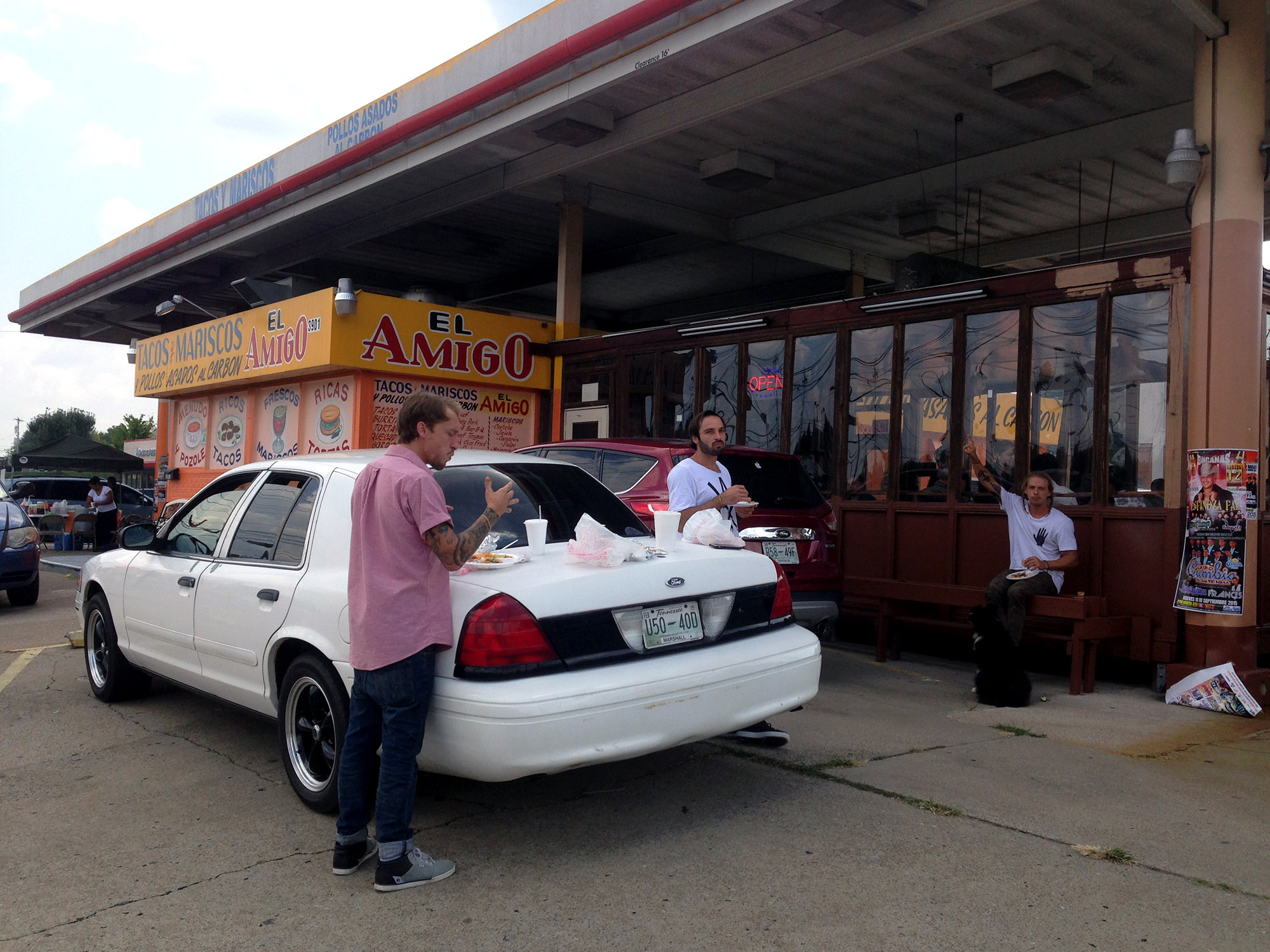 Mittagspause in Nashville für das United BMX Team, September 2015
