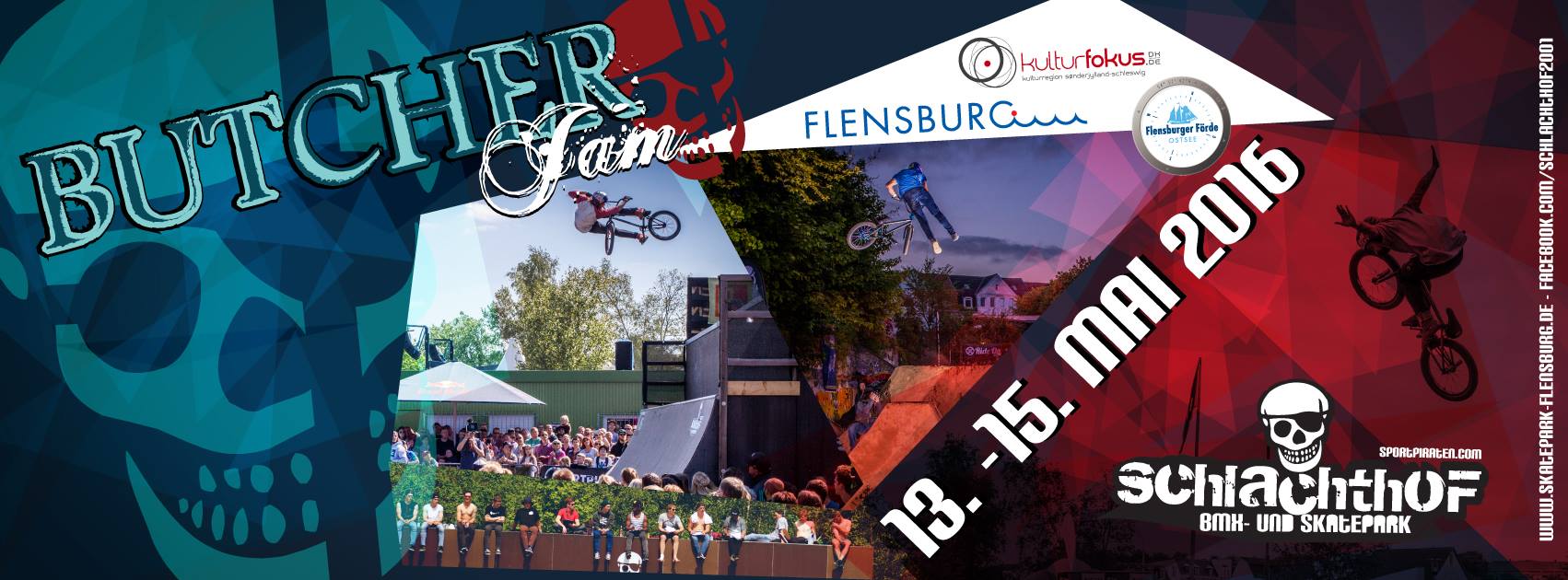 Der legendäre Butcher Jam findet 2016 vom 13.-15. Mai im Schlachthof-Skatepark von Flensburg statt. Hier erfährst du mehr.