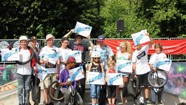 Die Gewinner des BMX Männle Turniers 2016 im Skatepark Tuttlingen