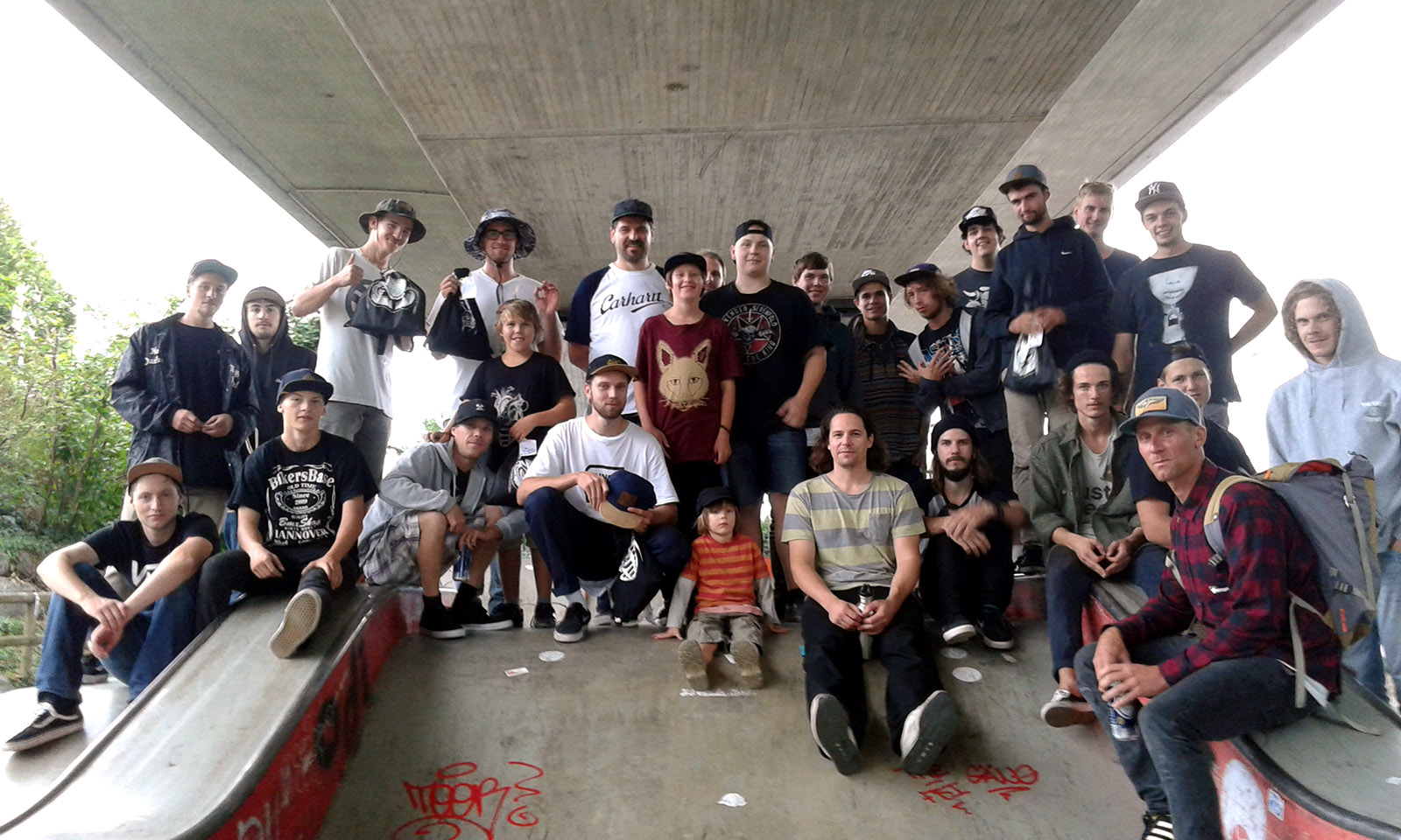 Gruppenfoto beim Teenage Mutant BMX Jam 2016 in Friedrichshafen