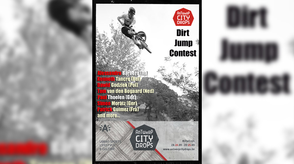 Es sind noch Startplätze für den Antwerp City Drops Dirtjumpcontest vom 23.-25. September 2016 in Belgien frei. Hier erfährst du mehr.