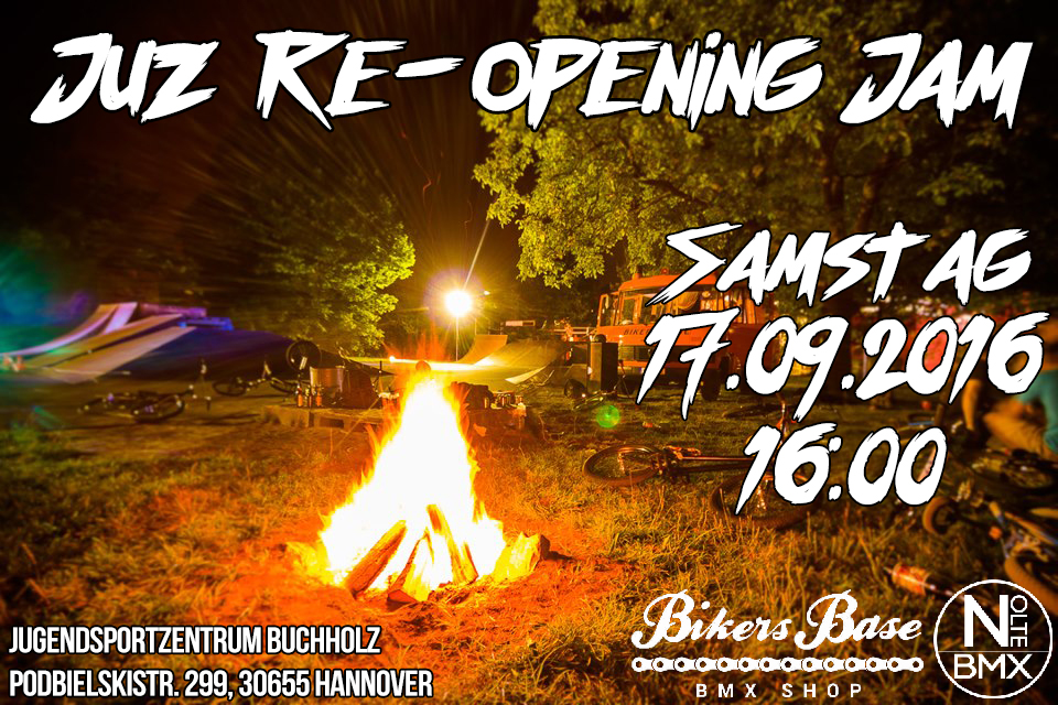 Am 17. September 2016 wird in Hannover der neuen Rampenparcours des Jugendsportzentrums Buchholz mit einem Jam eingeweiht. Hier erfährst du mehr.