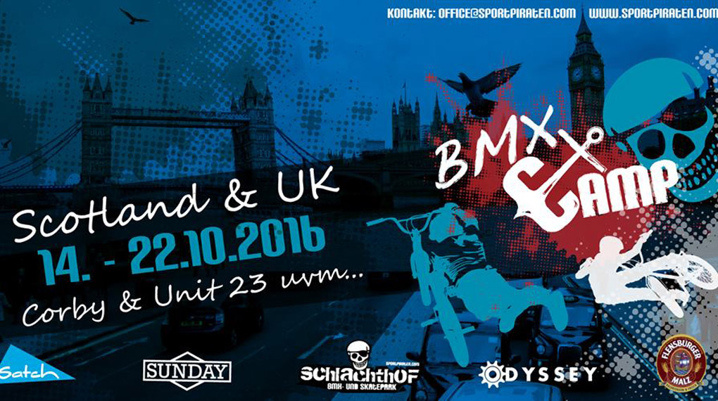 Das solltest du dir nicht entgehen lassen. Die Sportpiraten UK Tour 2016 macht unter anderem im Adrenaline Alley, dem Source Park und Unit 23 Station.