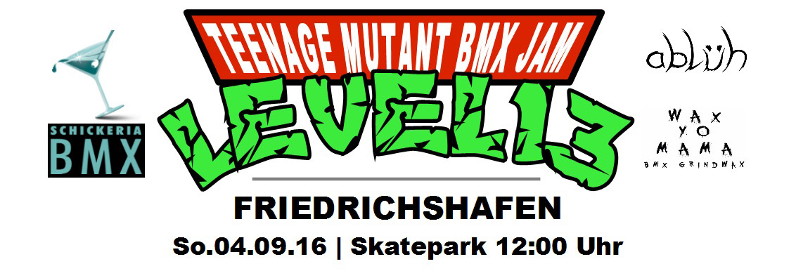 Kontrastprogramm zur Eurobike: Am 4. September findet eine Streetsession in Friedrichshafen statt. Hier erfährst du mehr über den Teenage Mutant BMX Jam.
