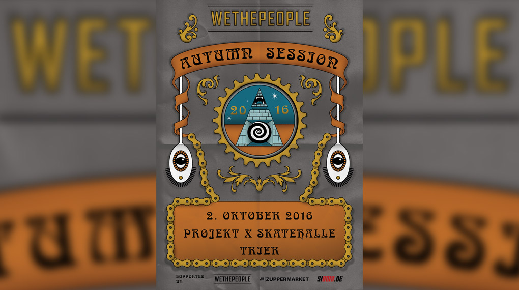 Für den 2.10.2016 solltest du dir nichts vornehmen! Denn dann findet in der Projekt X Skatehalle Trier die 4. Auflage der wethepeople Autumn Session statt.