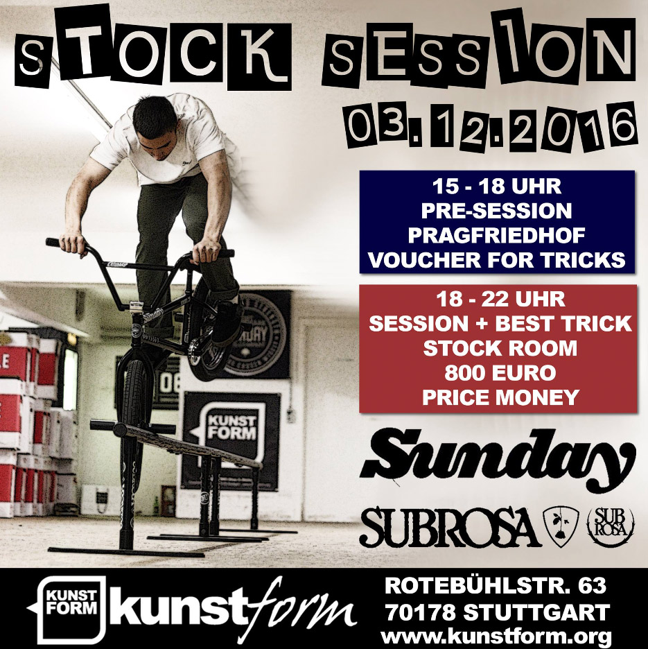 Bei der kunstform Stock Session 2016 in Stuttgart gibt es haufenweise Einkaufsgutscheine und insgesamt 800 Euro Preisgeld zu gewinnen. Hier erfährst du mehr