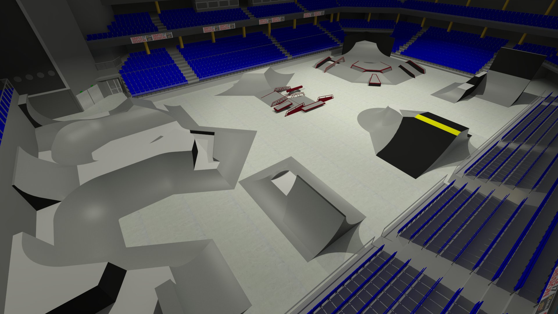 Auf der Jumpbox der Simple Session geht es traditionell hoch her. Zur besseren Orientierung bei World-First-Versuchen wird die Landung diesmal gelb markiert