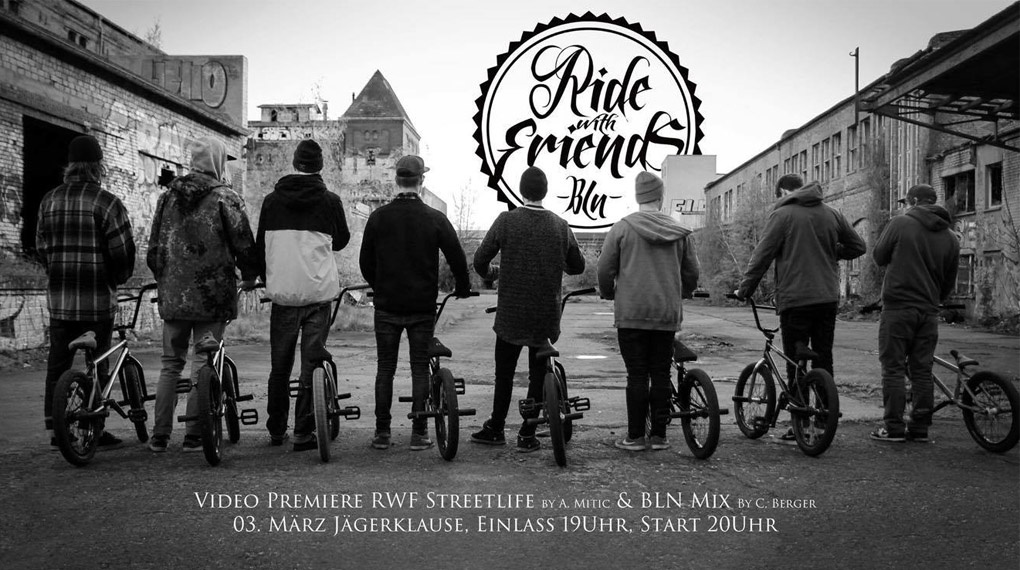 Das Streetlife-Mixtape von Ride With Friends feiert am 3.3.2017 in Berlin-Friedrichshain gemeinsam mit dem "BLN Mix 2016" von Christian Berger Premiere.