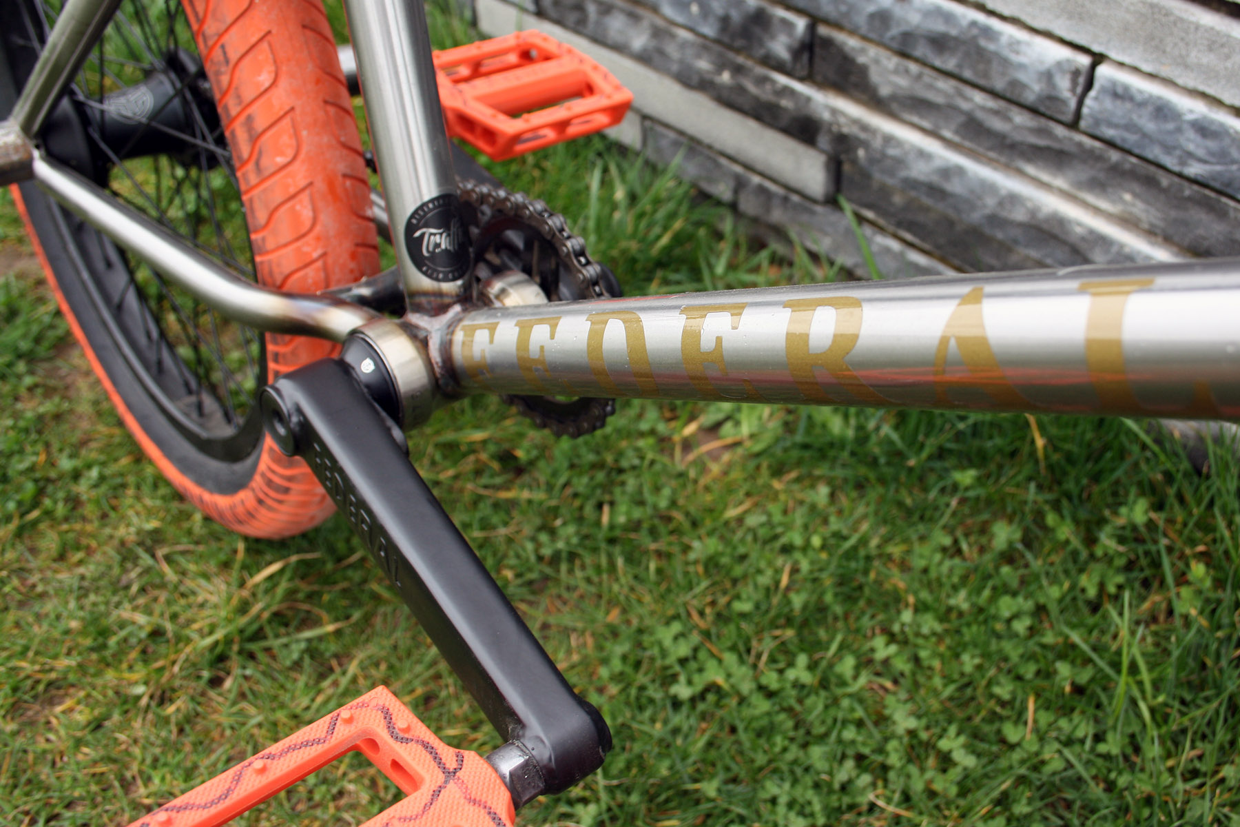 Unterrohr von Dan Laceys Signaturerahmen auf Federal Bikes