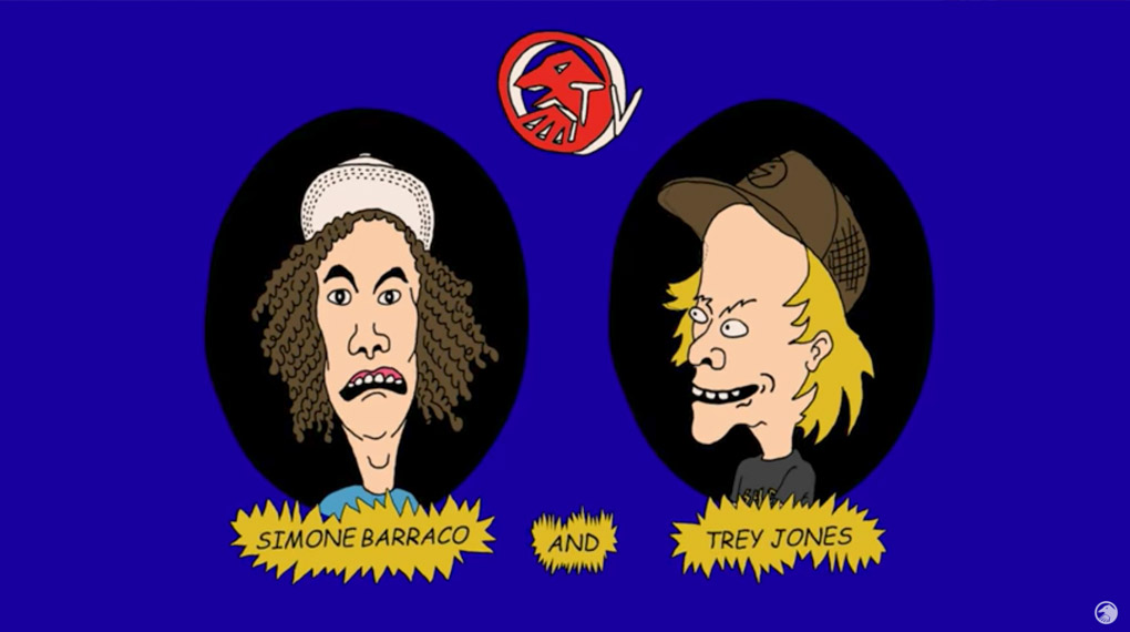 Simone Barraco und Trey Jones mit der bestmöglichen Werbung für ihren gemeinsamen Signaturevorbau, den Treymone von The Shadow Conspiracy.