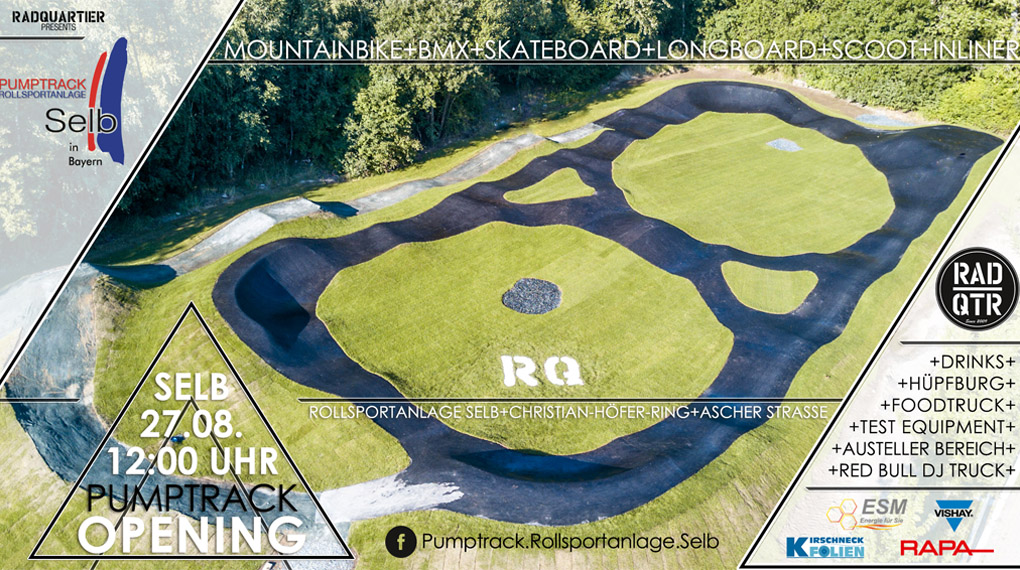 Es ist endlich soweit! Am 27. August 2017 wird in Selb Bayerns erster asphaltierter Pumptrack offiziell eröffnet. Hier erfährst du mehr.