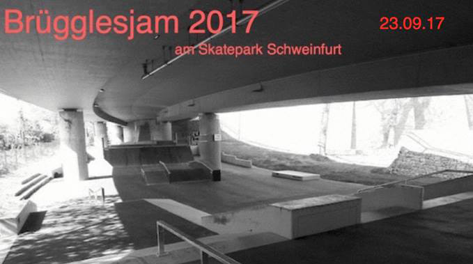 Auch dieses Jahr findet am 23. September 2017 wieder der Brügglesjam im Skatepark von Schweinfurt statt. Hier erfährst du mehr.
