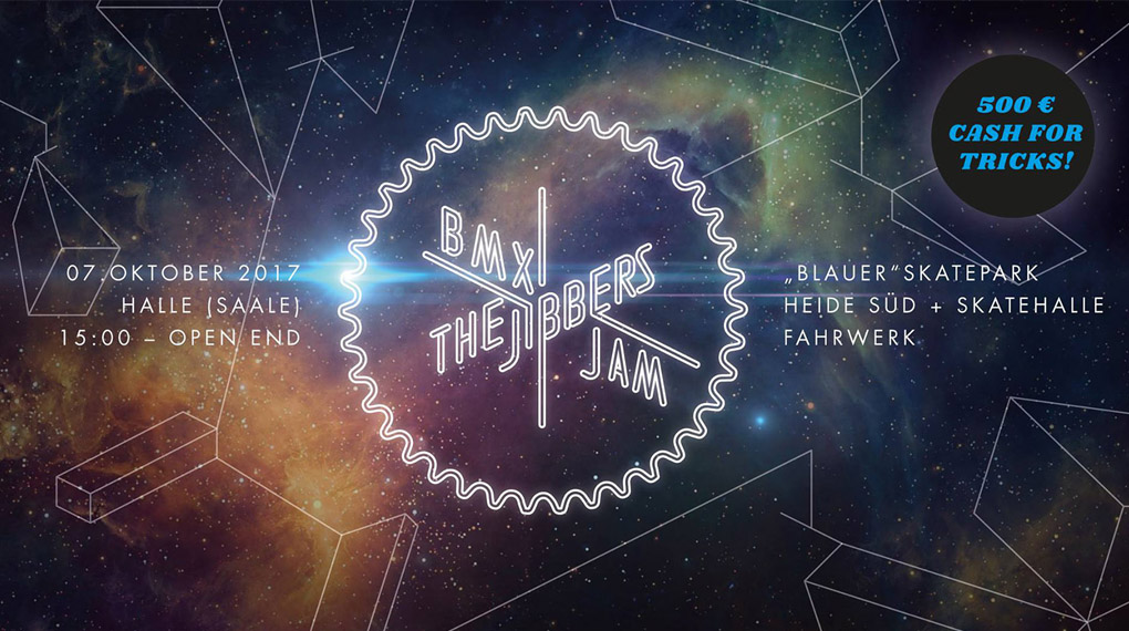 Hey BMX girls and boys! Am 7.10.2017 findet in Halle (Saale) der Jibbers BMX Jam statt, bei dem es insgesamt 500 EUR für die besten Tricks zu gewinnen gibt.