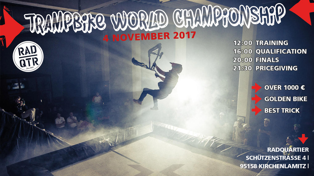 Kein Scherz! Am 4. November 2017 findet im Radquartier die Trampbike-Weltermeisterschaft 2017 statt. Hier erfährst du mehr.
