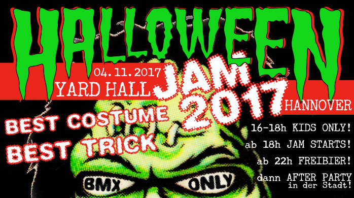 Nach einer einjährigen Auszeit kehrt der Halloween Jam am 4. November 2017 in die Yard Skatehalle Hannover zurück. Hier erfährst du mehr.