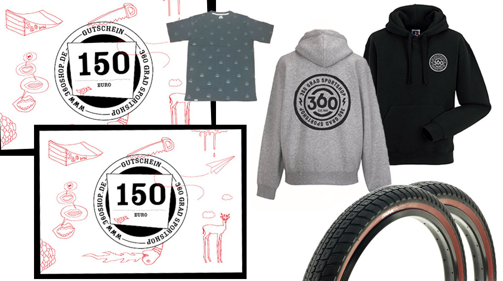 In Runde 1 unserer Adventsverlosung 2017 gibt es Einkaufsgutscheine und Sachpreise von AllRide BMX Distribution und dem 360 Grad Sportshop zu gewinnen.