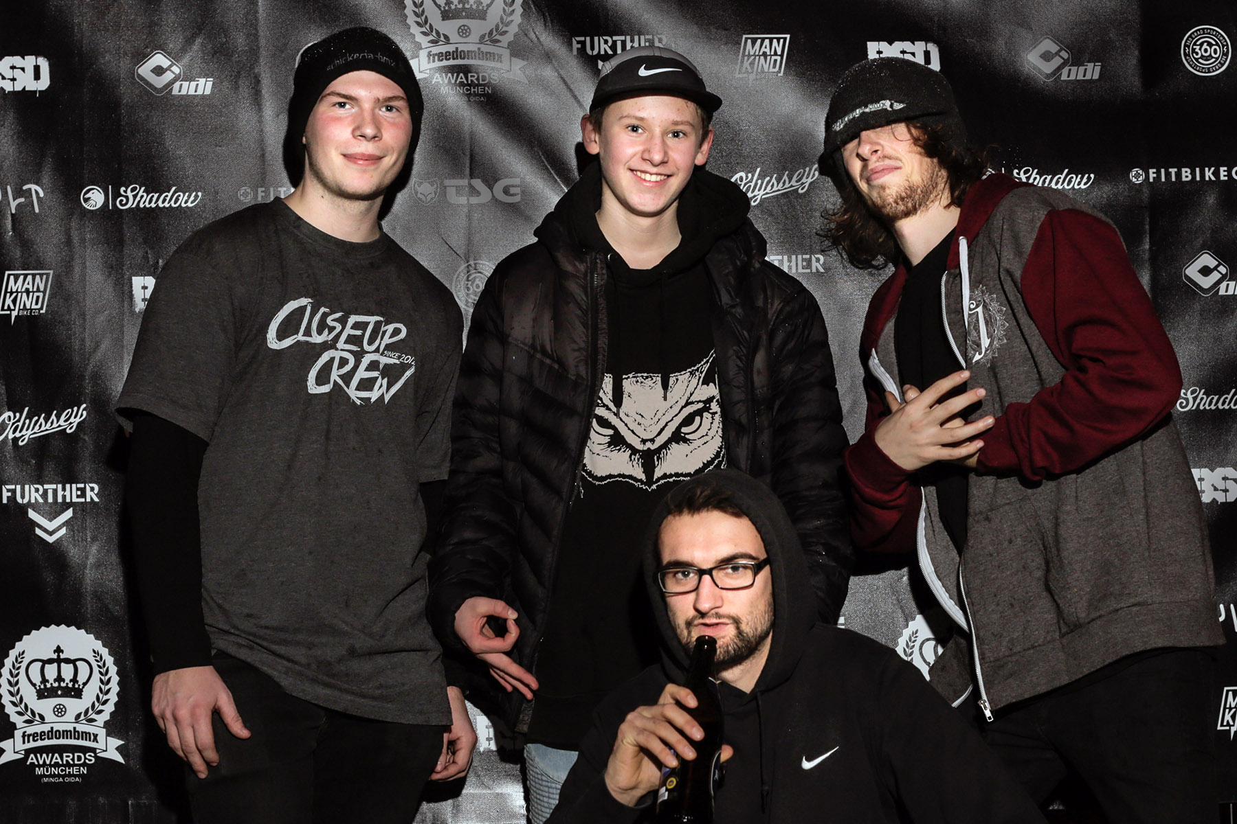 Die CloseUp Crew aus Ulm in da house! Oben v.l.n.r.: Kobi Prinz, Louis Trieb, Gabriel Renner; unten: Timo Schmidt