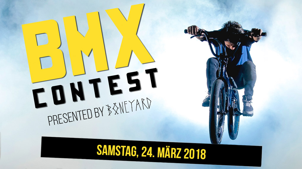 Am 24. März 2018 veranstaltet Infaction gemeinsam mit dem Team der Boneyard-Skathalle einen BMX-Contest für Newbies, Fortgeschrittene und Pros in Siegen.