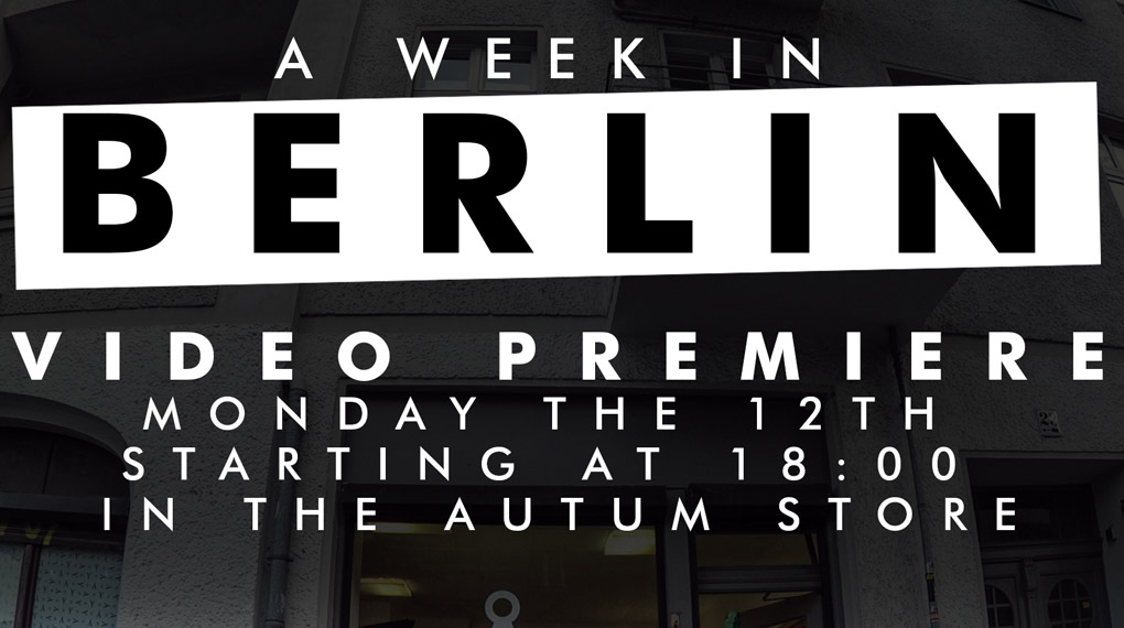 Am Montag, den 12. März 2018 um 18 Uhr, findet in Berlin-Neukölln die Premiere des neuen Autum-Videos "A Week in Berlin" statt. Hier gibt
