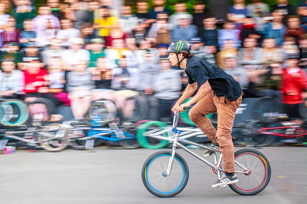 Der Amerikaner Justin Dowell ist vom FISE in Montpellier direkt nach Flensburg gereist