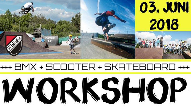 Am 3. Juni 2018 veranstaltet der SV Lohhof Rolling Wheels e.V. einen BMX-Workshop für Anfänger und Fortgeschrittene im Skatepark Lohhof. Mehr dazu hier.