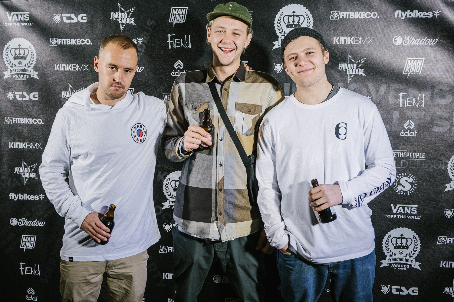 Keine freedombmx Awards ohne die Ciao Crew! In Oldenburg waren unter anderem Wanja Vogt (links), Eddie Baum (Mitte) und Dima Prykhodko am Start