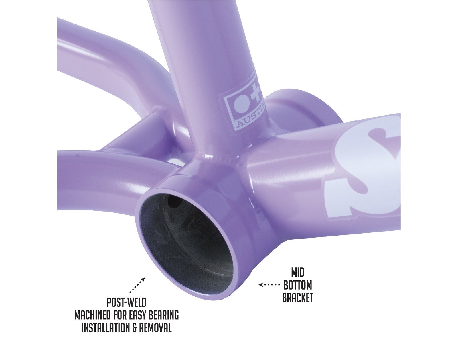 Mitgedacht! Das Tretlagergehäuse wurde nach dem Schweißen ausgerfräst, damit sich die Lager einfacher installieren lassen