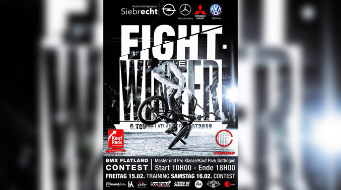 Vom 15.-16. Februar 2019 geht in Göttingen der „Fight The Winter“-Flatlandcontest in die nächste Runde. Weitere Infos dazu findest du hier.