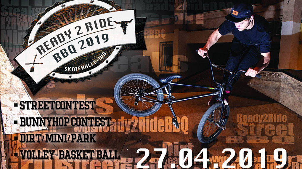 Angrillen in Sachsen-Anhalt: Am 27. April 2019 findet auf dem Gelände der Skatehalle Wittenberg die sechste Auflage des Ready2Ride BBQ statt.