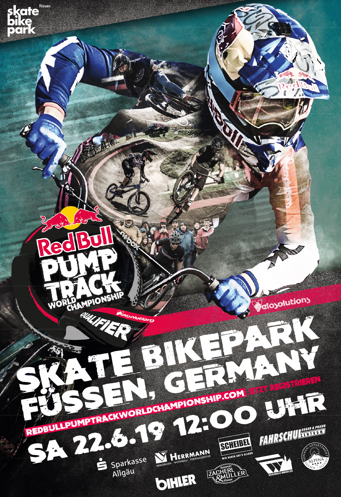 Am 22. Juni findet im Skate- und Bikepark Füssen (Bayern) ein Qualifikationslauf für die Red Bull Pumptrack World Championships 2019 statt. Mehr dazu hier.
