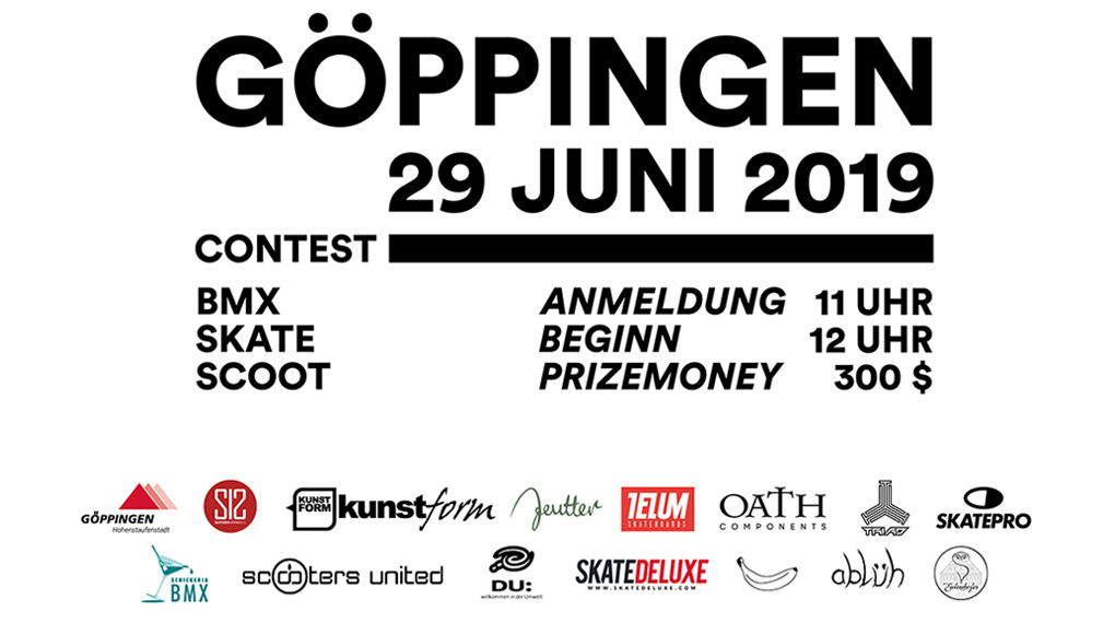 Zum 15. Mal findet am 29. Juni 2019 unter der Fahne des Skateverein Göppingen das jährliche Skateopen statt. Hier erfährst du mehr.