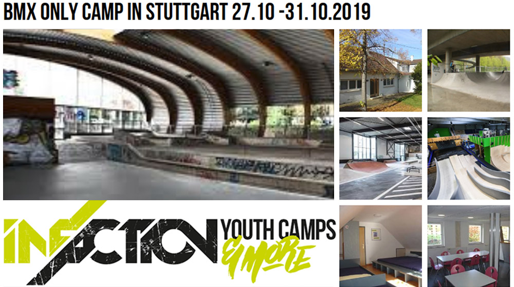 Vom 27. - 31. Oktober 2019 veranstaltet Infaction zum ersten Mal überhaupt ein BMX-Camp in Stuttgart und Umgebung. Hier erfährst du mehr.