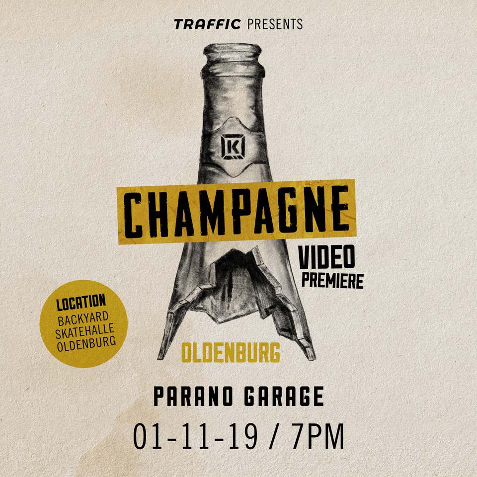 Am 1. November 2019 gibt es das neue "Champagne"-Video von Kink BMX in der Skatehalle Oldenburg zu sehen