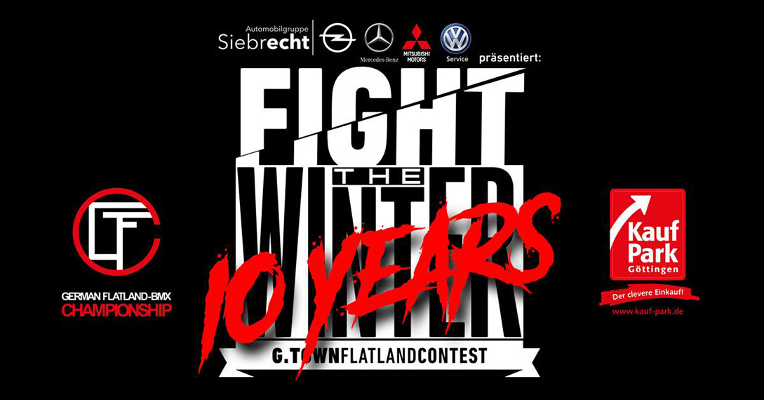 Stellt die Sektflaschen kalt! Vom 14.-15.2.2020 feiert der „Fight The Winter“-Flatlandcontest in Göttingen seinen 10. Geburtstag! Hier erfährst du mehr.
