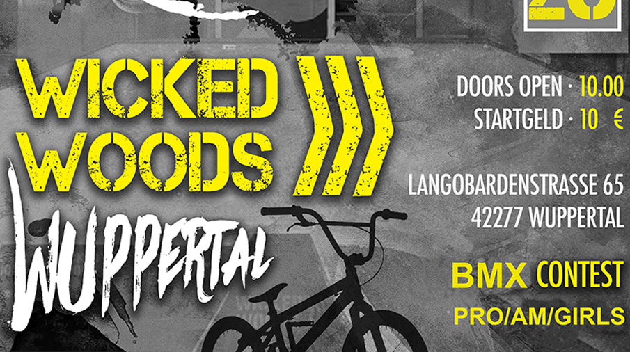 Am 25. Januar 2020 findet in der Wicked Woods Wuppertal ein BMX-Contest für Amateure, Girls und Pros statt. Hier erfährst du mehr.