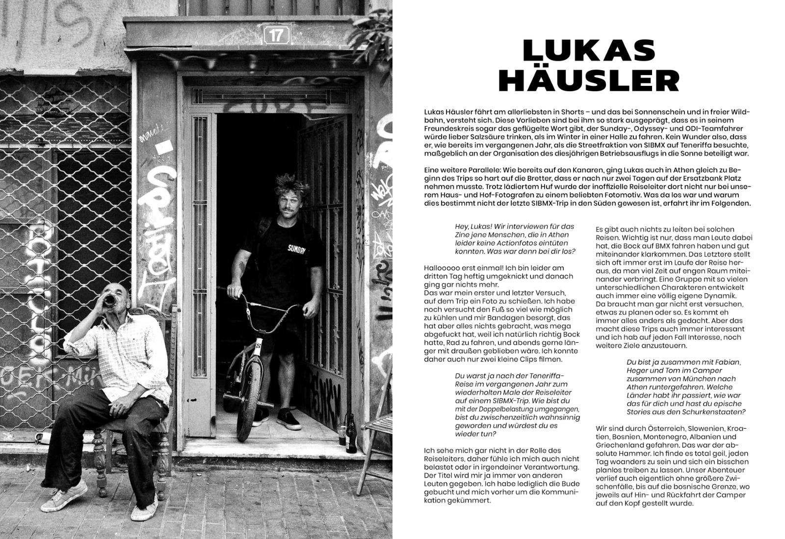 Lukas Häusler Interview in der freedombmx Athina-Sonderausgabe