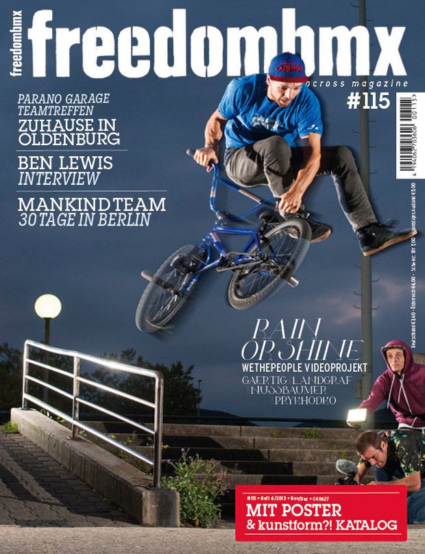 Wir erinnern uns: freedombmx 115 kam zwar 10 Tage zu spät, dafür aber mit Stickern, einem Poster und Max Gaertig in Höchstform auf dem Cover