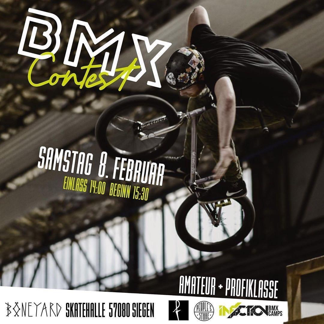 Am 8. Februar 2020, geht es in Siegen wieder auf dem BMX-Contest in der Boneyard-Skatehalle rund. Hier erfährst du alles Weitere.