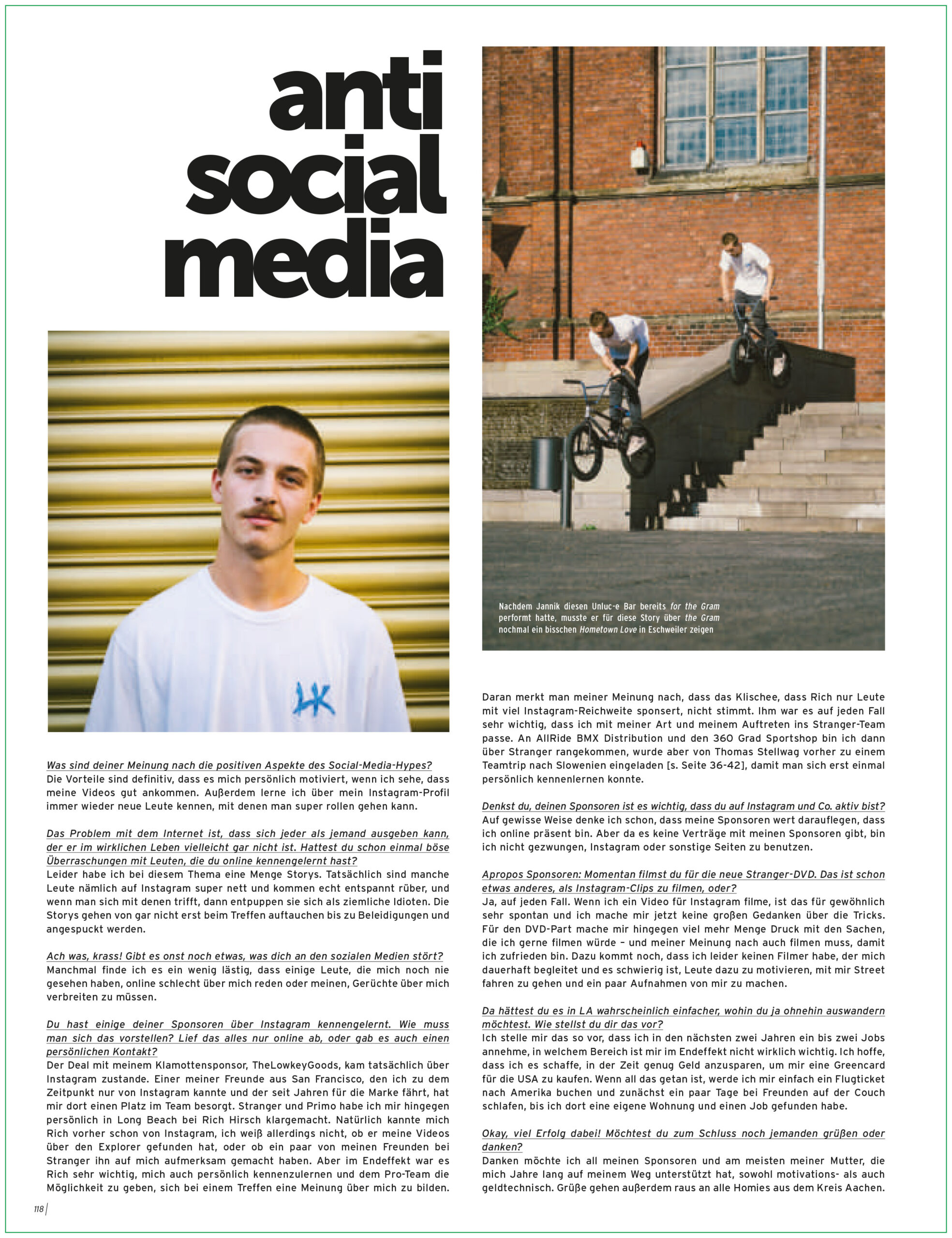 Interview mit Jannik Pertz in der Sonderausgabe zum 25-jährigen Jubiläum von freedombmx