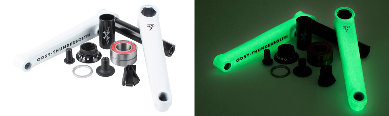 BMX Kurbel Odyssey Thunderbolt im Glow in the Dark Colorway