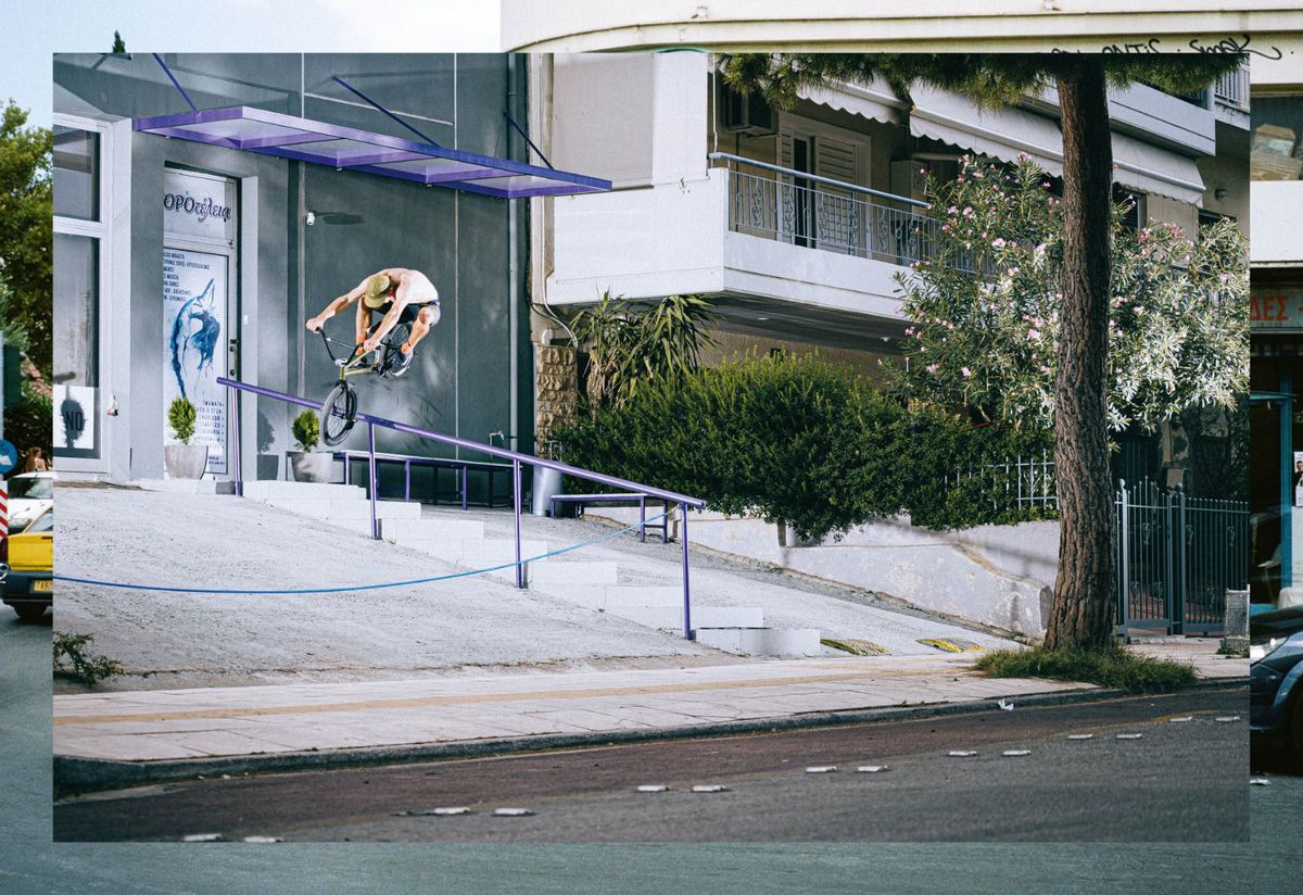 Eddie Baum, Bump Jump Railhop aus unserer Athina-Sonderausgabe; Foto: Merlin Czarnulla