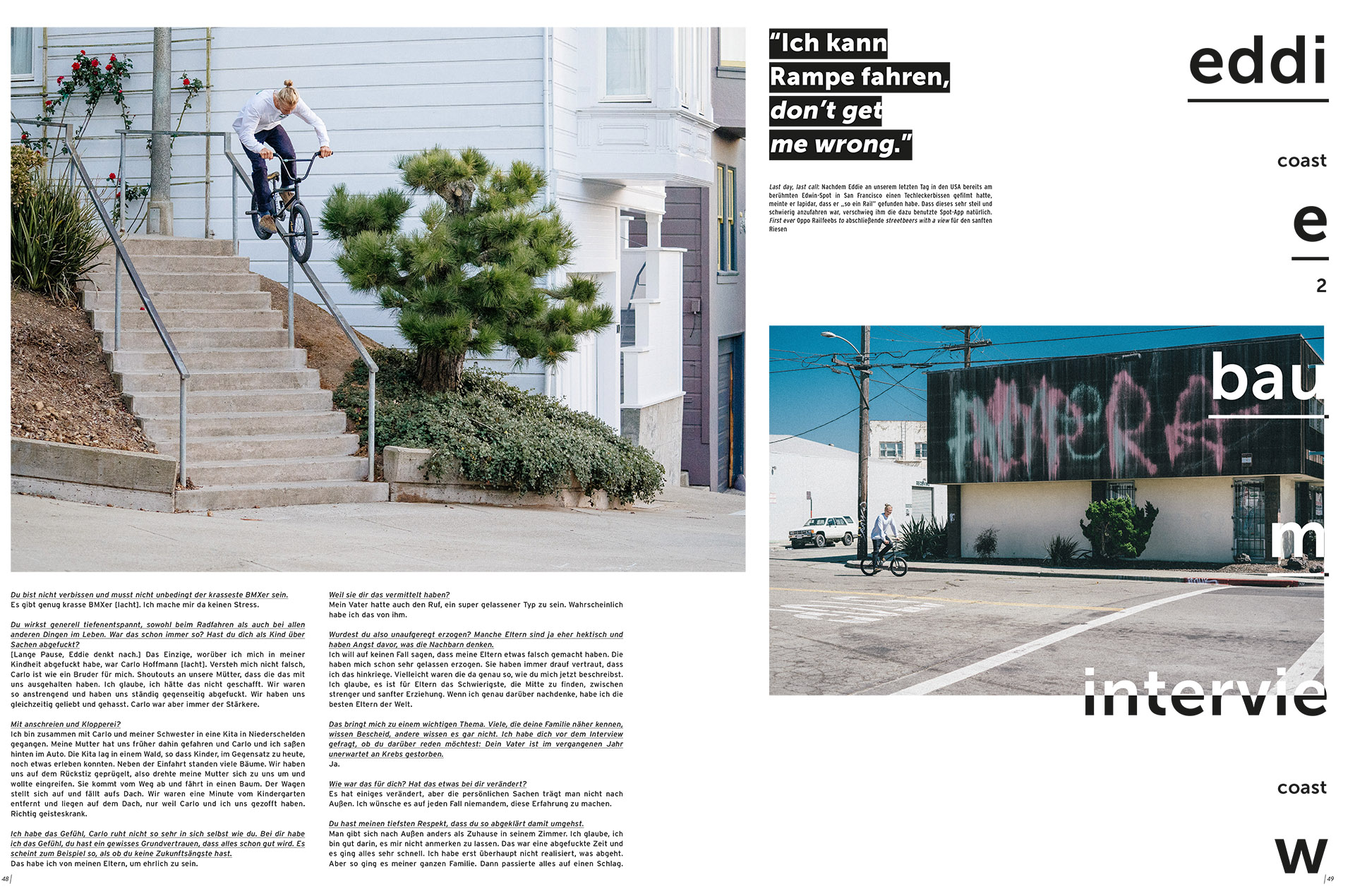 Eddie Baum Interview in freedombmx Ausgabe 124