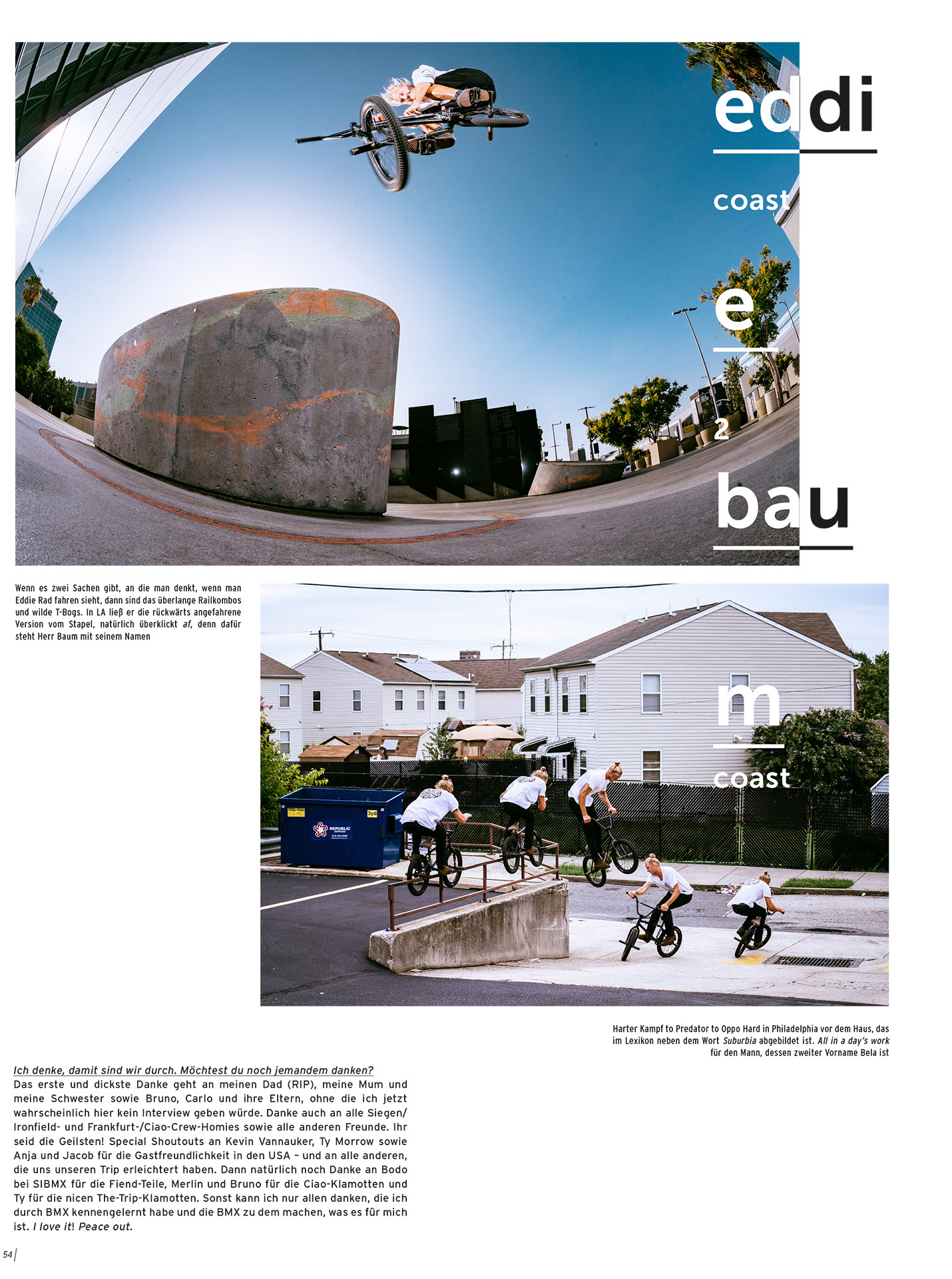 Eddie Baum Interview in freedombmx Ausgabe 124