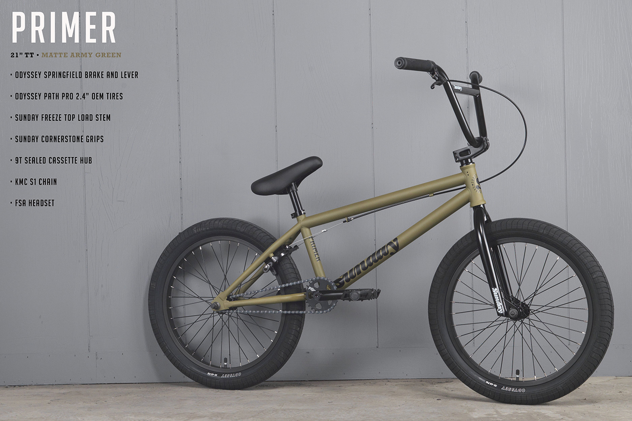Sunday Bikes BMX Rad Primer in armygrün