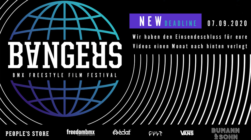 Wir haben die Deadline für das Bangers Freestyle Film Festival um einen Monat nach hinten verschoben. Wann ihr eure Videos abgeben müsst, erfahrt ihr hier.